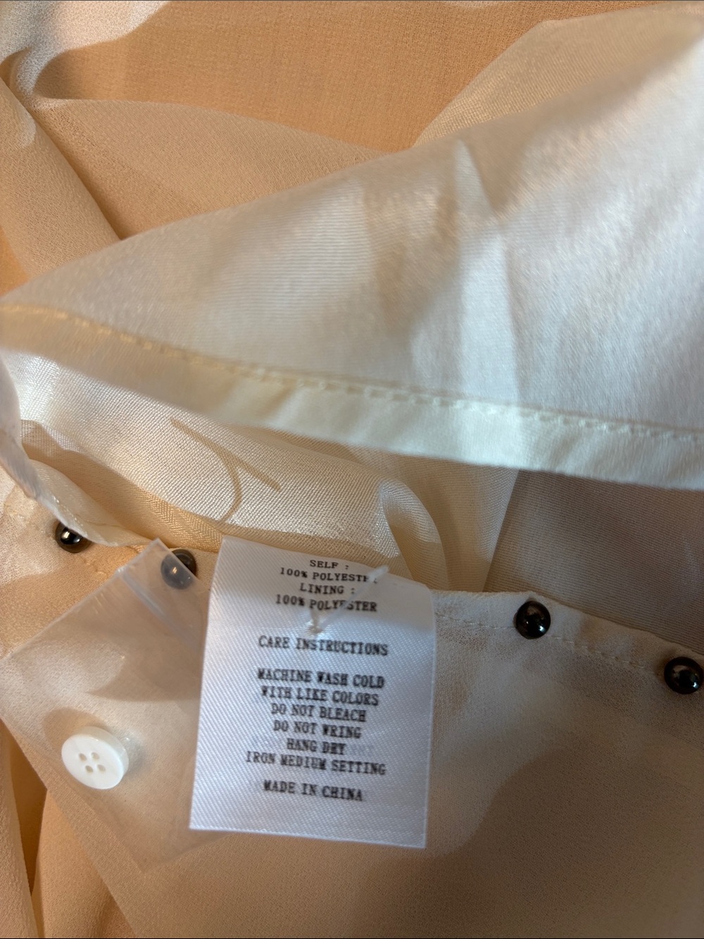 12th Tribe Cream Ruffle Blouse with Stud Trim - Picture 4 of 5